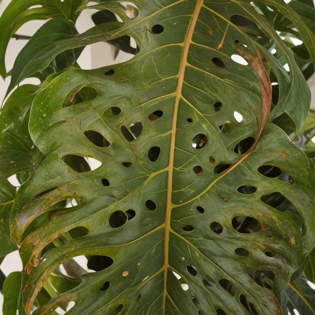 Brązowe plamy na liściach monstery - co oznaczają i jak je leczyć?